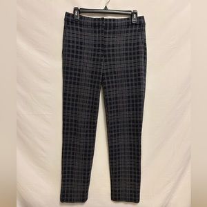 Theory Women's Testra‎ Structured Knit Pattern Pant in Black Plaid Size 2